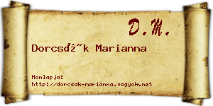 Dorcsák Marianna névjegykártya