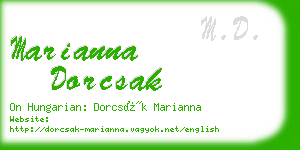 marianna dorcsak business card